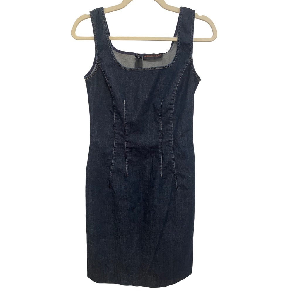 Trussardi Jeans Denim Sheath Dress Y2K Size Small EUC‎